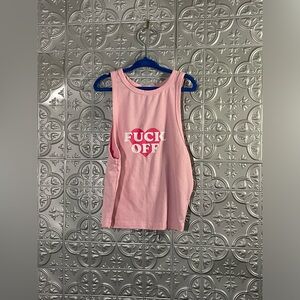 F*ck off pastelgoth whimsigoth light pastel pink indie sleeze tank top punk rock